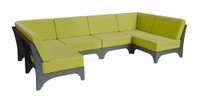 Carina Outdoor Seating - Modular Open U-Shape Seating - Premium  5-Yr Warranty Sunbrella Fabric - Marine Grade Seaboard Frame