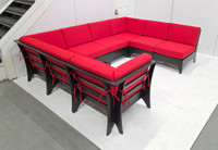 Carina Outdoor Seating - Modular Open U-Shape Seating - Premium  5-Yr Warranty Sunbrella Fabric - Marine Grade Seaboard Frame