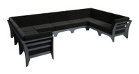 Carina Outdoor Seating - Modular U-Shape Seating - Premium  5-Yr Warranty Sunbrella Fabric - Marine Grade Seaboard Frame