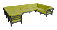 Carina Outdoor Seating - Modular U-Shape Seating - Premium  5-Yr Warranty Sunbrella Fabric - Marine Grade Seaboard Frame