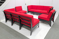 Carina Outdoor Seating Package - Modular Open U-Shape Seating - Premium  5-Yr Warranty Sunbrella Fabric - Marine Grade Seaboard Frame