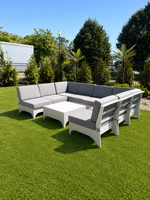 Carina Outdoor Seating Package - Modular Open U-Shape Seating - Premium  5-Yr Warranty Sunbrella Fabric - Marine Grade Seaboard Frame