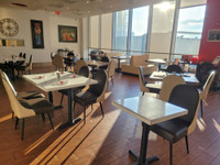 DC102 Modern Restaurant Chair - Metal Legs - Back Channel Tufted Back