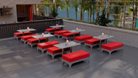 Carina Outdoor Seating - Package - Premium  5-Yr Warranty Sunbrella Fabric - Marine Grade Seaboard Frame (SEATS 24)