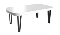 20" x 42" Lounge Table -Rounded Corners - Premium Laminate Finish - Black Designer Metal Legs