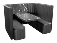 Restaurant Package: Set of [FOUR] Compact 4-Seater All-in-One Booth Seating with Integrated Tables - Optional Power Outlet