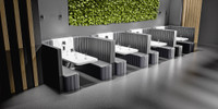Restaurant Package: Set of [FOUR] Compact 4-Seater All-in-One Booth Seating with Integrated Tables - Optional Power Outlet