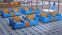 CAPRI Public Space Seating - Metal Frame - Center Table with Outlet - Airport Furniture - Student Lounge Furniture (SEATS 16)