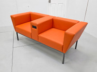 Modern Gemini Sofa Package - Premium Upholstery - Convenience Swivel Trays - Power Outlet - Made in USA