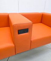 Modern Gemini Sofa Package - Premium Upholstery - Convenience Swivel Trays - Power Outlet - Made in USA