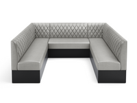 Expo Restaurant Ushape Booth - Premium Diamond-Back Upholstery - Made in USA