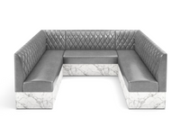 Expo Restaurant Ushape Booth - Premium Diamond-Back Upholstery - Made in USA