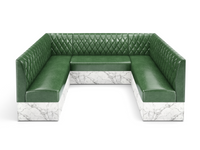 Expo Restaurant Ushape Booth - Premium Diamond-Back Upholstery - Made in USA