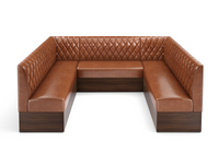 Expo Restaurant Ushape Booth - Premium Diamond-Back Upholstery - Made in USA