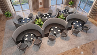 Horizon Half-Circle Package with Restaurant Tables and Chairs - Seats 24 Horizon Half-Circle Package with Restaurant Tables and Chairs - Seats 24