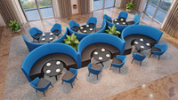 Horizon Half-Circle Package with Restaurant Tables and Chairs - Seats 24 Horizon Half-Circle Package with Restaurant Tables and Chairs - Seats 24