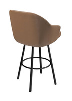 Modern Restaurant Bar 'Stool- High Performance Upholstery - Black Metal  Swivel Base