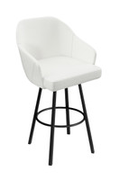 Modern Restaurant Bar 'Stool- High Performance Upholstery - Black Metal  Swivel Base