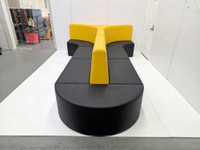 Strike - Red & Black BOWLING Seating Package with Bar Stools - Premium Channel-Back Upholstery (Seats 17 )