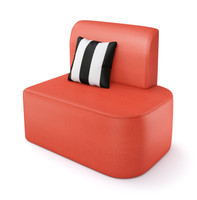 Cabana Outdoor Seating - Open Chaise Seat- Premium  5-Yr Warranty Sunbrella Fabric - Marine Grade Seaboard Frame - One Zebra Pillow