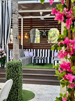 Cabana Outdoor V-Shape Seating - Premium  5-Yr Warranty Sunbrella Fabric - Marine Grade Seaboard Frame - Seating Arrangement G4