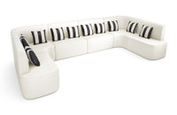 Cabana Outdoor U-Shape Seating - Premium  5-Yr Warranty Sunbrella Fabric - Marine Grade Seaboard Frame - Seating Arrangement G5