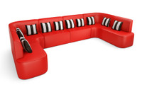 Cabana Outdoor U-Shape Seating - Premium  5-Yr Warranty Sunbrella Fabric - Marine Grade Seaboard Frame - Seating Arrangement G5