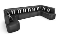Cabana Outdoor U-Shape Seating - Premium  5-Yr Warranty Sunbrella Fabric - Marine Grade Seaboard Frame - Seating Arrangement G5