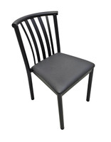 Stacking Curved Design Back - Gunmetal Heavy Duty Base  - Restaurant Chair