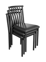 Stacking Curved Design Back - Gunmetal Heavy Duty Base  - Restaurant Chair
