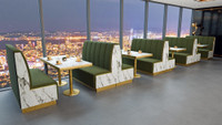 Modern Marmo Restaurant Booths - Premium Channel-Back Upholstery  with Laminated Accent Sidewalls- Restaurant Tables and Chairs - Seats 16 Modern Marmo Restaurant Booths - Premium Channel-Back Upholstery  with Laminated Accent Sidewalls- Restaurant Tables and Chairs - Seats 16