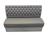 Presco Restaurant Booth - Premium Button-Tufted-Back Upholstery- Laminated Kick Panel - Made in USA