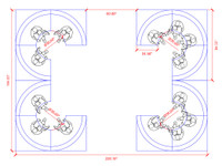 Premium Diamond Tufted 3/4 Circle Booths with Round Tables and Bar Stools (SEATS  22)