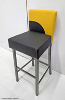 782 Bar Stool - Two Tone Premium Upholstery - Gunmetal Base