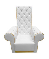 Princess Luxurious Tall Chair - Diamond Tufted Design with Crystals - Rounded Arms