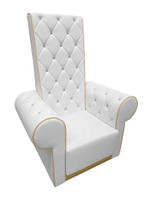 Princess Luxurious Tall Chair - Diamond Tufted Design with Crystals - Rounded Arms