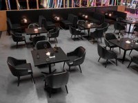 Montana Casino Package: All-in-One Booths Seating with Integrated Table and Privacy Wall, Restaurant Tables and Chairs (Seats 40)