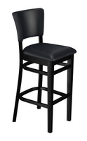 Overstock Deal: Set of [4] Black Communal Bar-Height Tables -  [32] Wood Frame Bar Stools