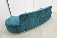 Modern Design - AMALFI - A Beautiful Modern Open Sofa - Symmetrical Ends - Centered Back - Premium Upholstery  - Gold Wrapped Base