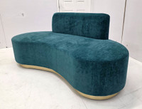 Modern Design - AMALFI - A Beautiful Modern Open Sofa - Symmetrical Ends - Centered Back - Premium Upholstery  - Gold Wrapped Base