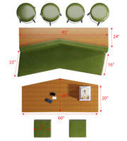 Monterey Golf Seating with Bar Table and Lounge Table with Two Ottomans - Exclusive Modern Design (Seats  10)