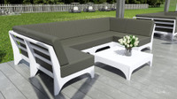 Carina Outdoor Seating - Modular U-Shape Open Seating with Lounge Table - Premium  Marine Grade Quality (SEATS 4)
