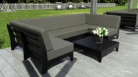 Carina Outdoor Seating - Modular U-Shape Open Seating with Lounge Table - Premium  Marine Grade Quality (SEATS 4)