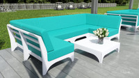 Carina Outdoor Seating - Modular U-Shape Open Seating with Lounge Table - Premium  Marine Grade Quality (SEATS 4)