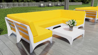 Carina Outdoor Seating - Modular U-Shape Open Seating with Lounge Table - Premium  Marine Grade Quality (SEATS 4)