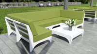 Carina Outdoor Seating - Modular U-Shape Open Seating with Lounge Table - Premium  Marine Grade Quality (SEATS 4)