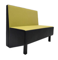 Weston Modern Two-Tone Restaurant Booth with Sloped Base on Metal Legs
