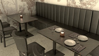 Black Legacy Booths and Sahara Noir Restaurant Tables Package with Restaurant Chairs - Seats 20