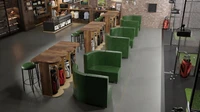 Set of Three: Bar Tables With Golf Bag Storage and Four Bar Stools and Lounge Lugano Seating (Seats 24)