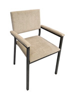 Gunmetal Frame Modern Restaurant Chair with Upholstered Arms - Gunmetal Frame